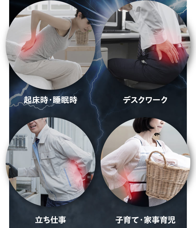 起床時・睡眠時 デスクワーク 立ち仕事 子育て・家事育児